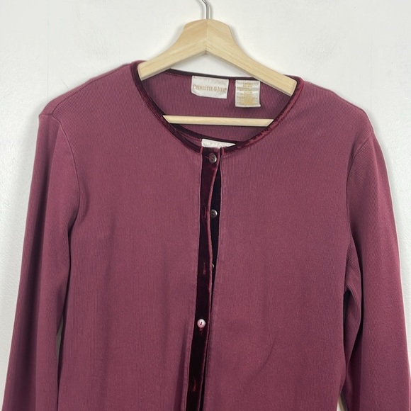Christie & Jill 2 Piece Cardigan Set Womens Large Pullover Top Button Down Top - Picture 3 of 12